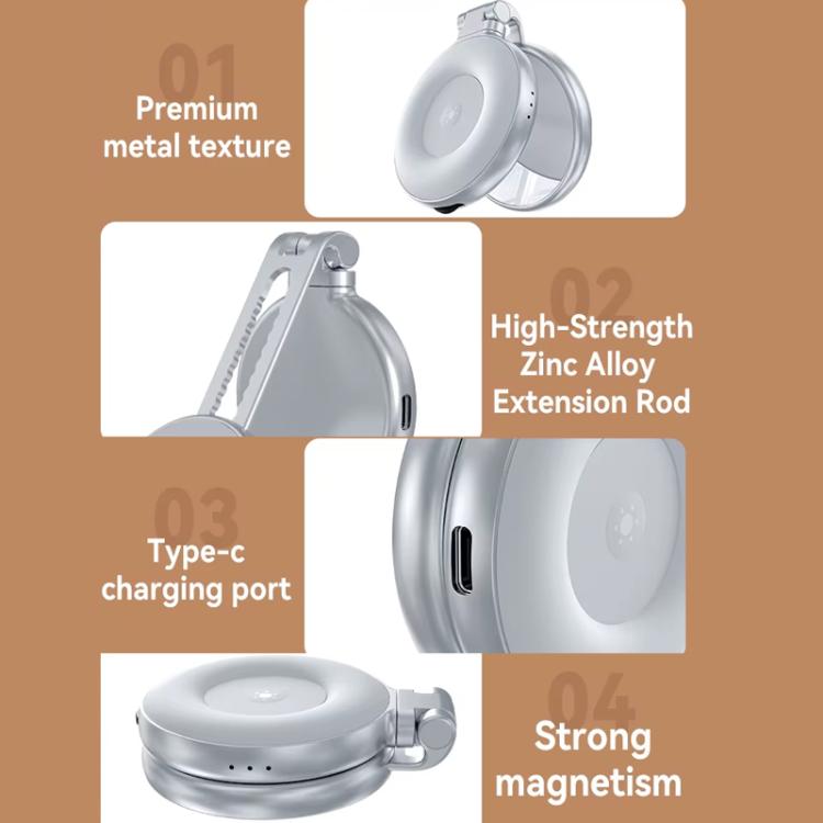 TELESIN S5-BGD-01 Mini Phone Magnetic Beauty Replacement Light Tri-color Temperature Portable Selfie Mirror Rotating Stretching Pocket Lamp