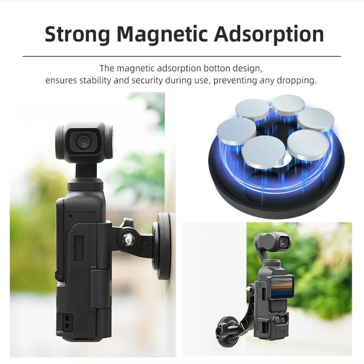 6pcs /Set For DJI Osmo Pocket 3 Flymile Magnetic Bracket Fixed Base Back Clip Adapter Bezel Accessories