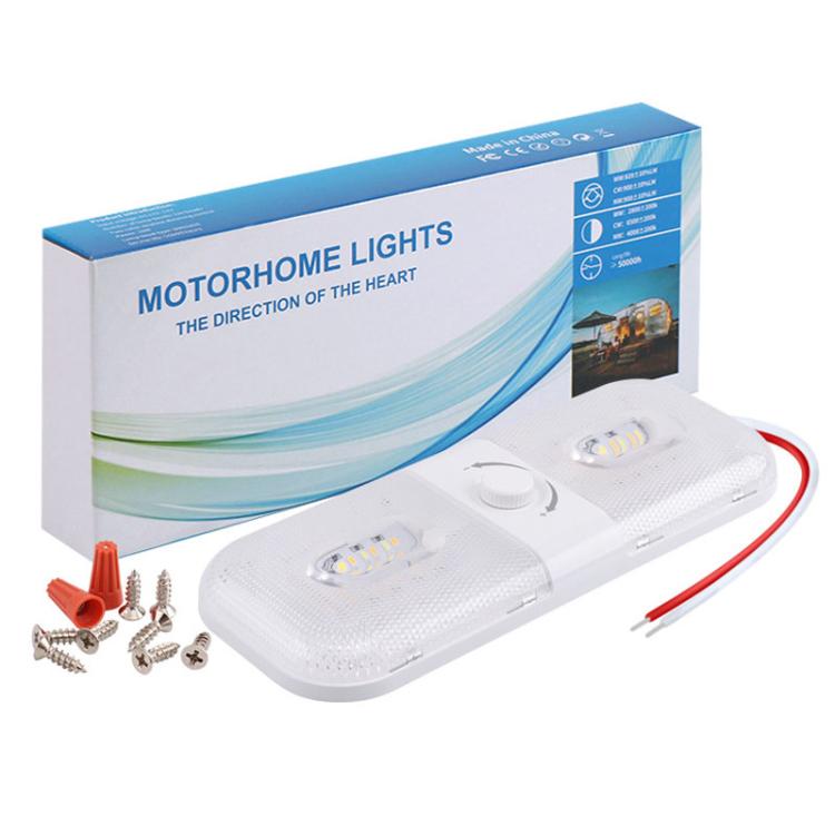 12-24V RV Light 120 LEDs 3-Color Temperature Rotary Button Dimming Roof Light FC01 - Dome Lights by PMc TechLife | Online Shopping South Africa | PMc TechLife | Buy Now Pay Later Mobicred