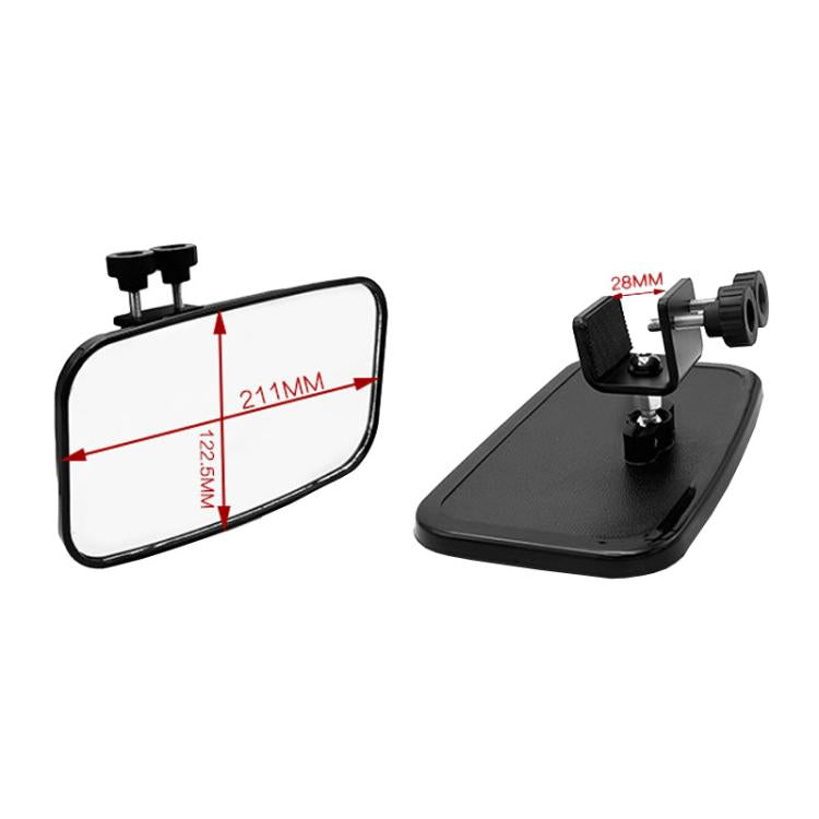Universal Offshore Yacht Square Center Mirror Rearview Mirror Reflector(Black)
