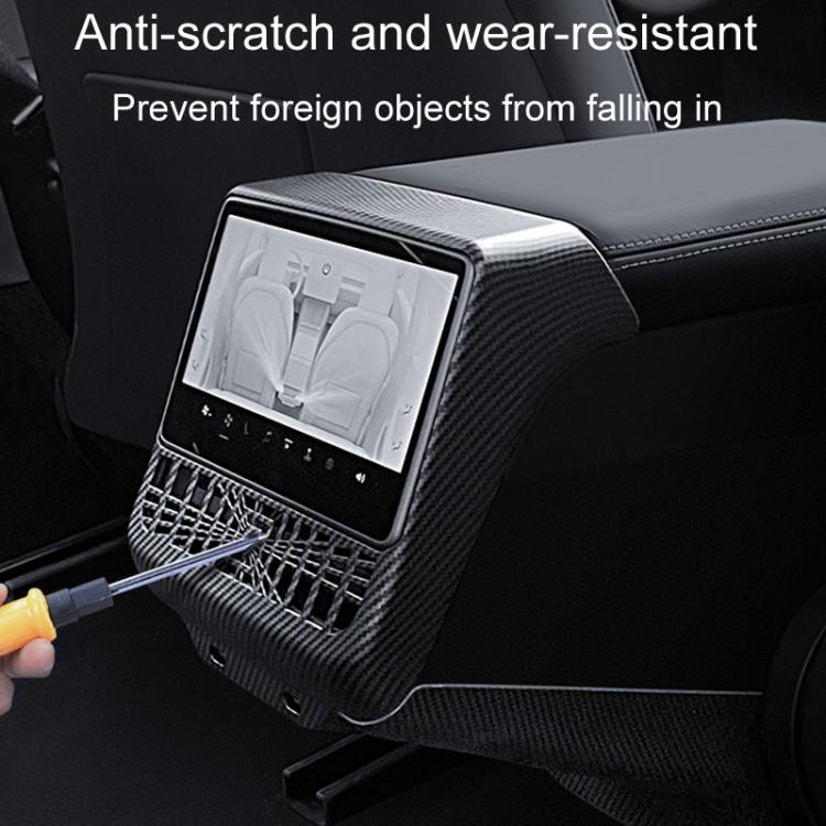 For Tesla New Model 3 / Y Car Rear Air Conditioning Vent Protection Frame, Style: Glossy Carbon Pattern