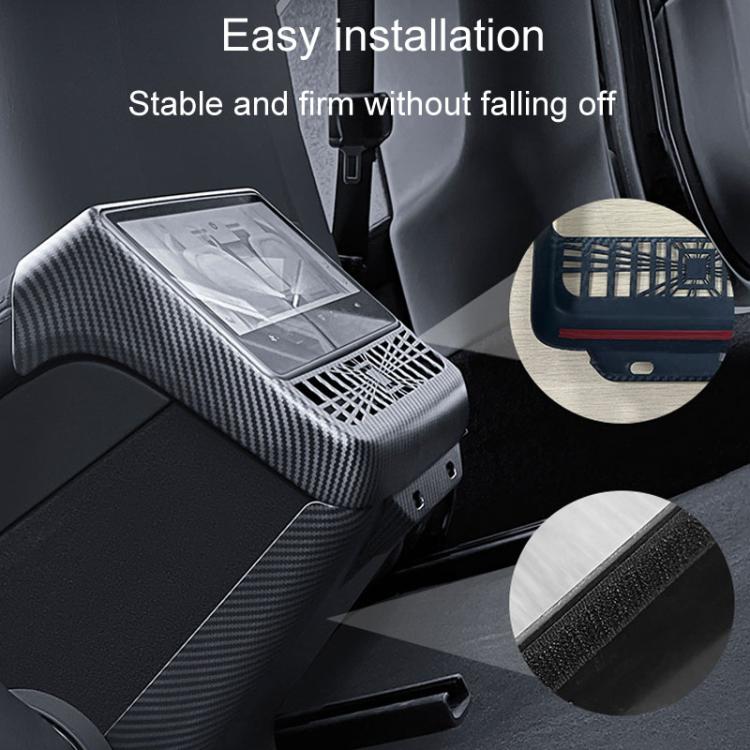 For Tesla New Model 3 / Y Car Rear Air Conditioning Vent Protection Frame, Style: Glossy Carbon Pattern