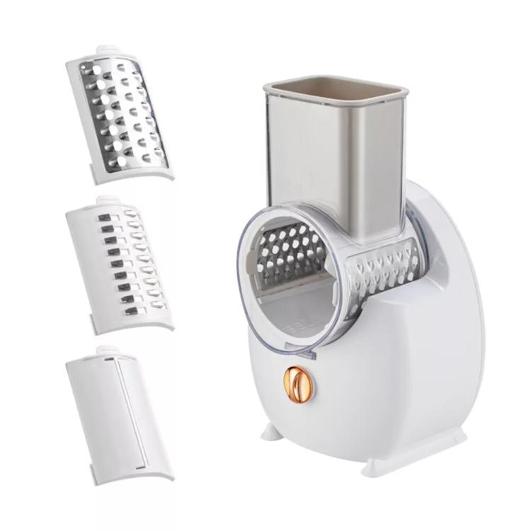 CY-661 3-in-1 Kitchen Multifunctional Roller Electric Vegetable Cutter, Spec: White EU Plug