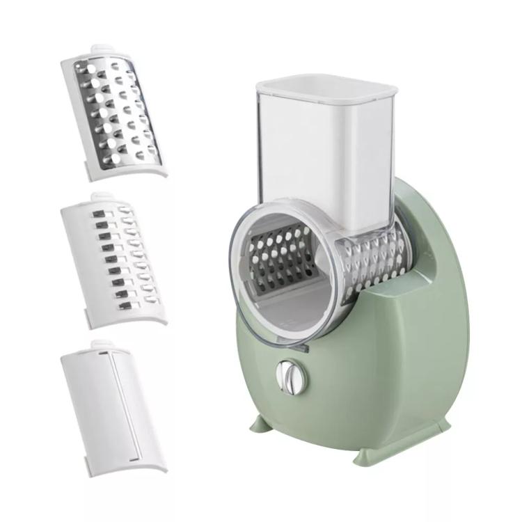 CY-661 3-in-1 Kitchen Multifunctional Roller Electric Vegetable Cutter, Spec: Green US Plug