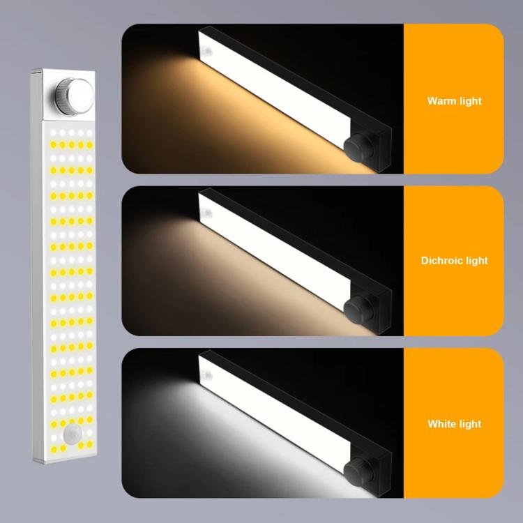 LED Cabinet Light Magnetic Motion Sensor Rechargeable Lamp 128 LEDs 3-color Temperature XN01 - Sensor LED Lights by PMC Jewellery | Online Shopping South Africa | PMC Jewellery | Buy Now Pay Later Mobicred