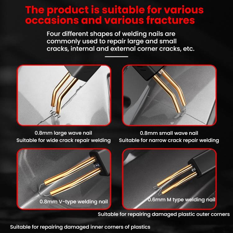 Rechargeable Car Bumper Plastic Repair Welding Machine, Specification: Black+400 Welding Nails