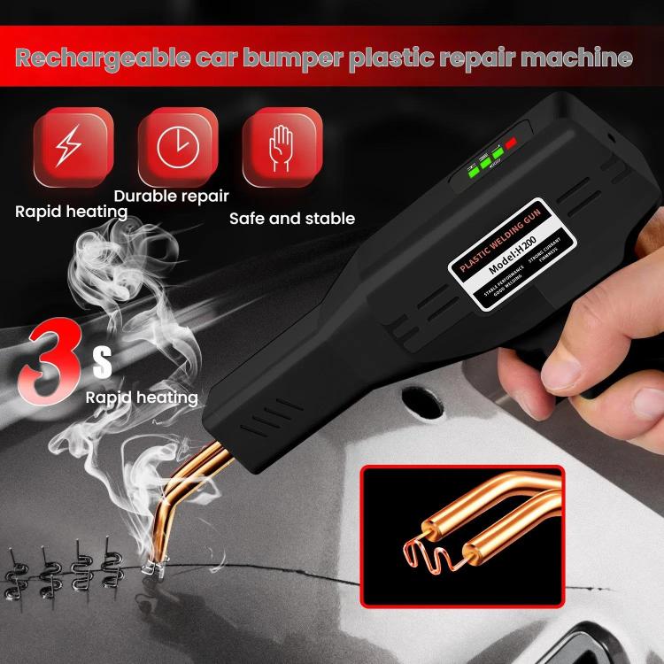 Rechargeable Car Bumper Plastic Repair Welding Machine, Specification: Black+200 Welding Nails