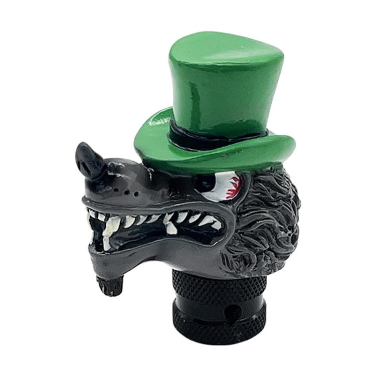 Wolf Head Detachable Car Manual Gear Lever Modification(Green)