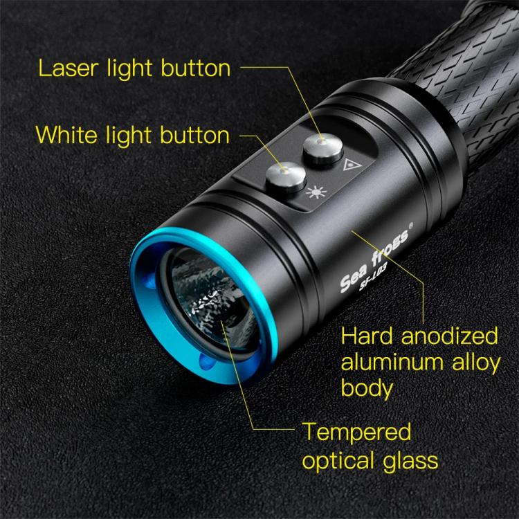 Sea Frogs SF-L03 100m/325FT IPX8 Underwater Video Light 1000 lm Diving Flashlight(Blue)