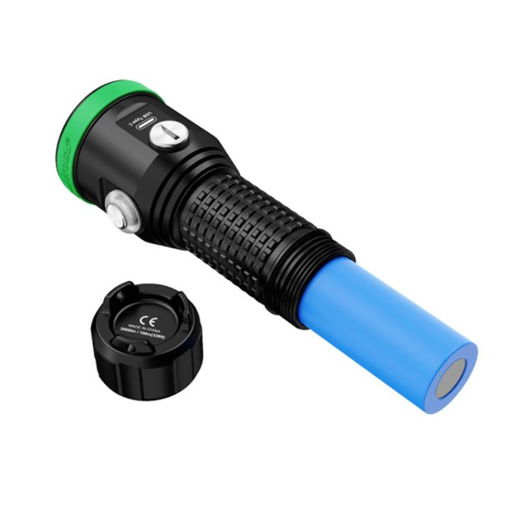 Sea Frogs SF-30 100m/325FT Underwater Video Light 3000 lm Diving Flashlight(Green)