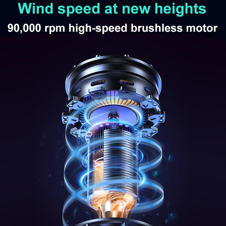90000RPM 41m/s Mini Brushless Motor Turbo Jet Fan With Magnetic Suction Nozzle(Black)