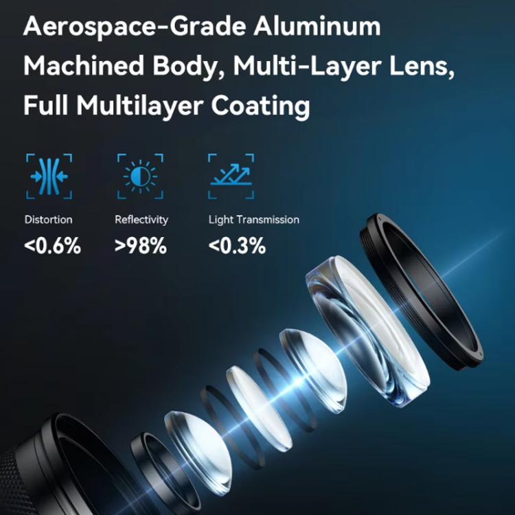 APEXEL 10-20x Zoom Macro Lens With 45-Mode Fill Light Kit for Smartphones - free shipping - PMC Jewellery - Order now!