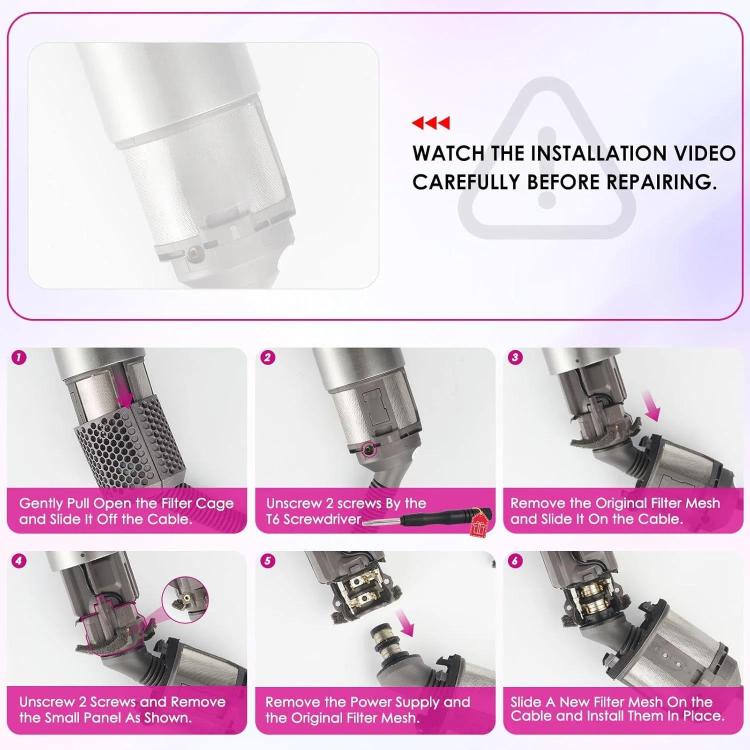 For Dyson Airwrap HS01 HS05 Hair Styler Inner Filter Repair Parts, Spec: Inner Filter+Clean Brush - free shipping - PMc TechLife - Order now!