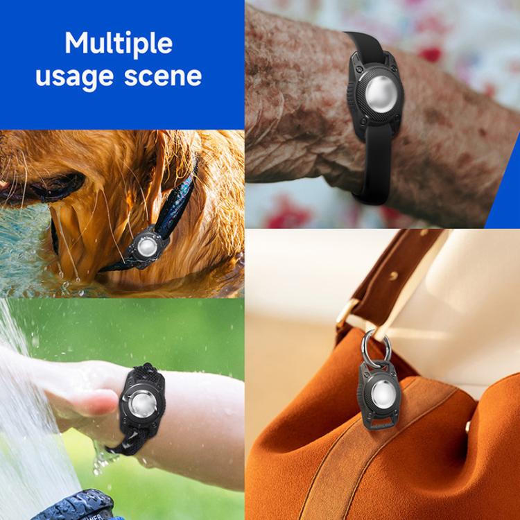 For AirTag Tracker Water-resistant Protection Case Pet Leather Collar Anti Lost Cat Locator Collar(Purple)