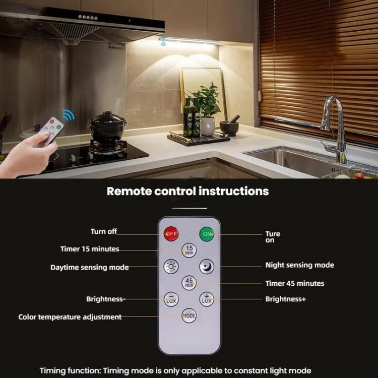 40cm Rechargeable Motion Sensor Light Bar Cabinet Wardrobe Lamp With Remote Control(Silver) - Sensor LED Lights by PMC Jewellery | Online Shopping South Africa | PMC Jewellery | Buy Now Pay Later Mobicred