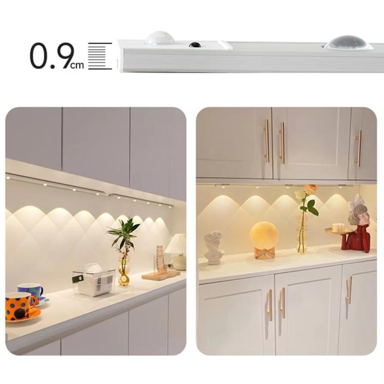 60cm Rechargeable Motion Sensor Light Bar Cabinet Wardrobe Lamp With Remote Control(Silver) - free shipping - PMC Jewellery - Order now!