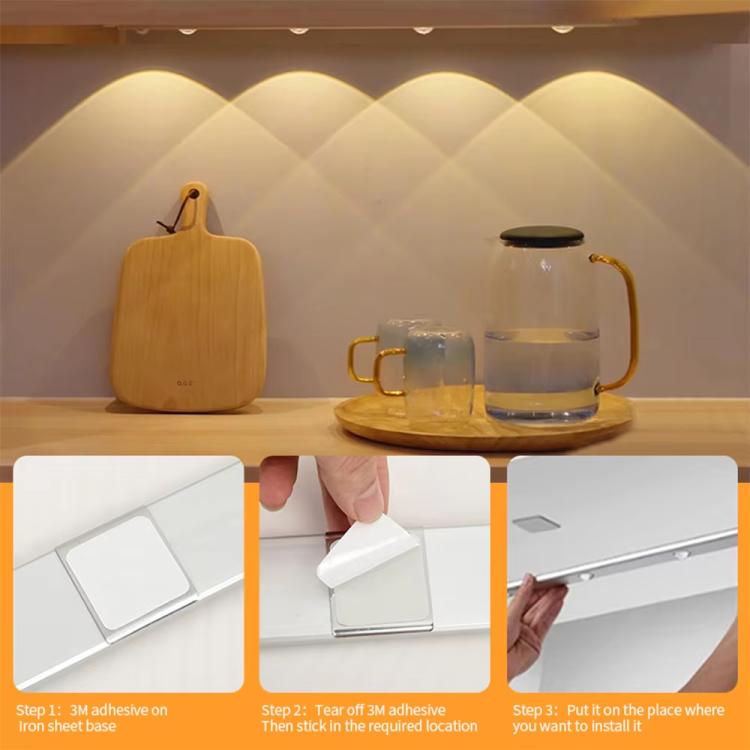 80cm Rechargeable Motion Sensor Light Bar Cabinet Wardrobe Lamp With Remote Control(Silver) - Sensor LED Lights by PMC Jewellery | Online Shopping South Africa | PMC Jewellery | Buy Now Pay Later Mobicred