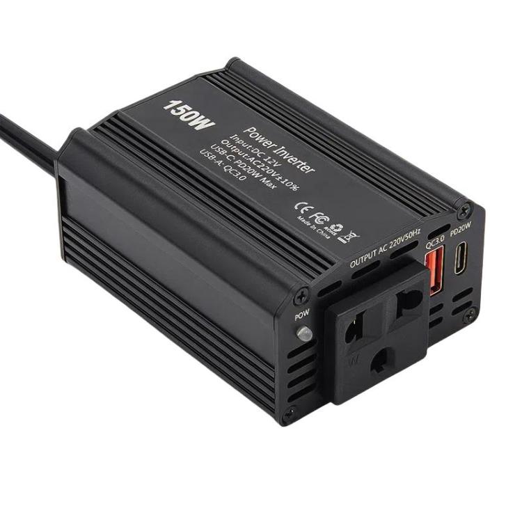 150W PD20W QC3.0 Fast Charging Car Inverter Car Cigarette Lighter Power Supply Adapter(EU Plug) - Modified Square Wave by PMC Jewellery | Online Shopping South Africa | PMC Jewellery | Buy Now Pay Later Mobicred