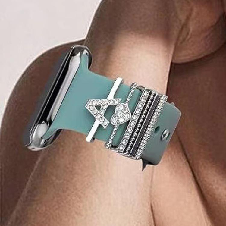 6pcs / Set Smart Watch Silicone Band Decorative Ring Metal Accessories, Size: Q(Silver) - Watch Decorations by PMC TechLife | Online Shopping South Africa | PMC TechLife | Buy Now Pay Later Mobicred