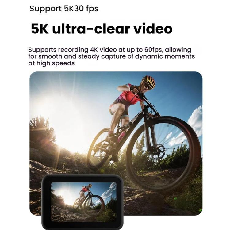 VIRAN V11 Dual-Color Screen 5K HD IP68 Water-resistant Six-Axis Anti-Shake Sports Camera(Black)