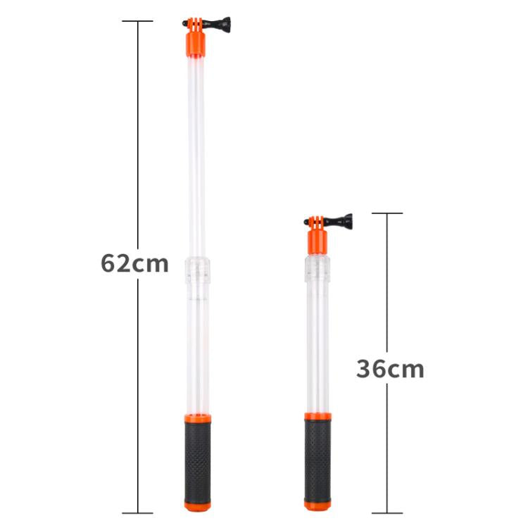 TELESIN Waterproof Selfie Stick For GoPro HERO Series / DJI Osmo Action Series And Other Sports Camera(Transparent) - free shipping - PMC Jewellery - Order now!