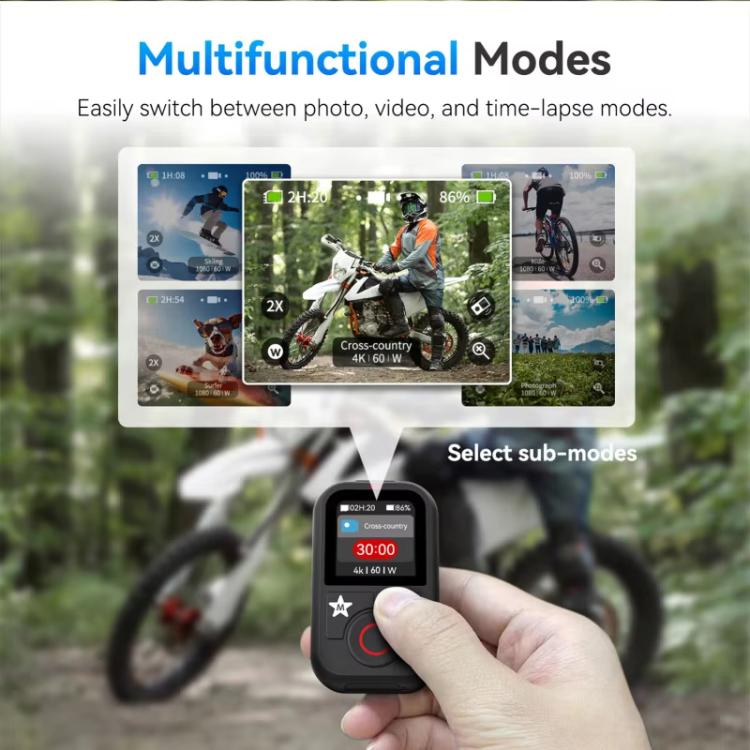 TELESIN T13 60m Sports Camera Wireless Bluetooth Remote Control For GoPro HERO13 Black /12 Black /11 Black /10 Black /9 Black /8 Black /Max(Black)