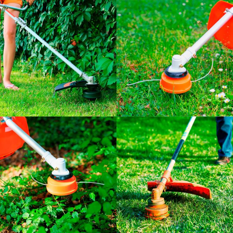 Automatic Rope Changing Mower Heads No Removal Garden Accessories, Style: Euro Size Aluminum