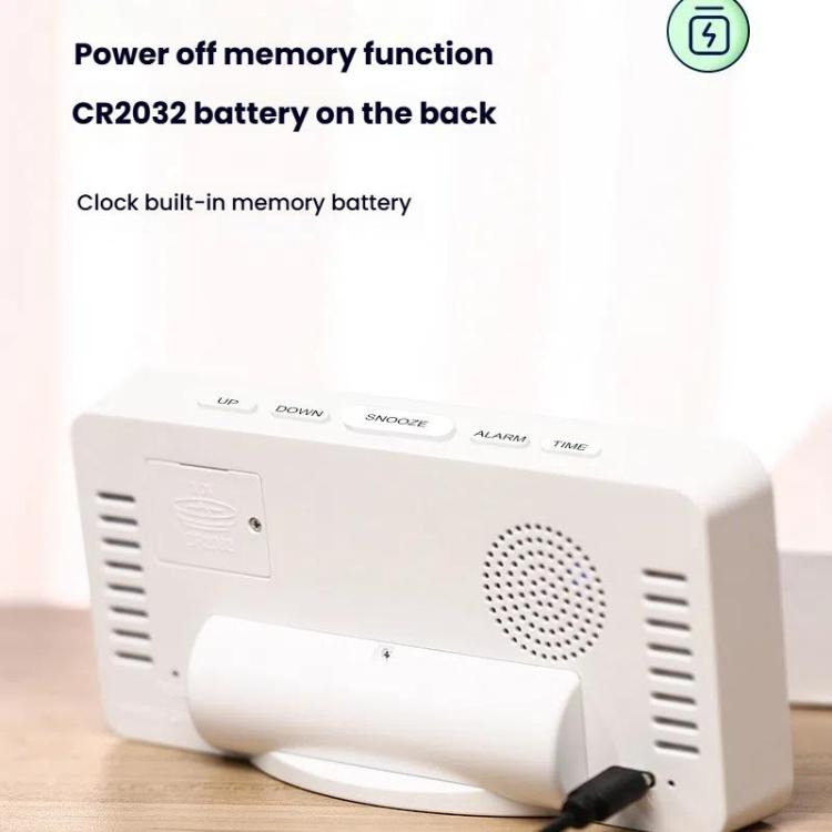 11 Colors Dynamic RGB Digital Alarm Clock 12/24H 6 Levels Brightness 2 Alarms Table Clock(Black Shell)