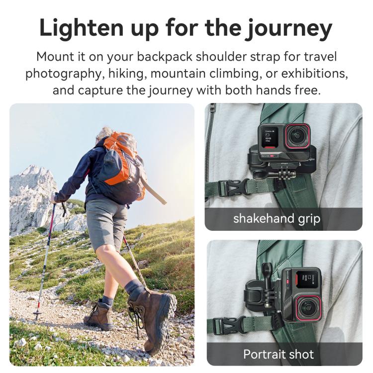 aMagisn 360-degree Rotation Ball Head Backpack Clip for Camera & Smartphone(Black) - free shipping - PMC Jewellery - Order now!