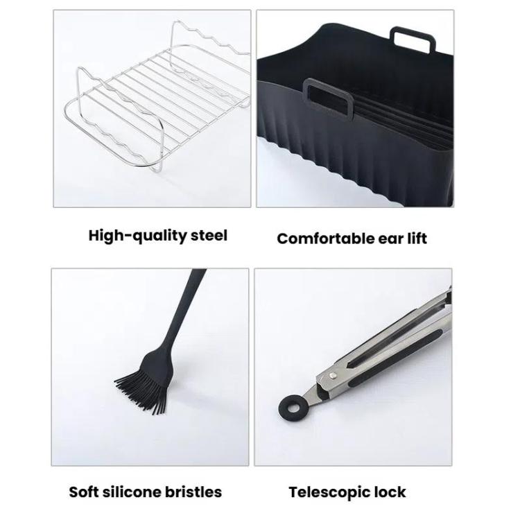 20 In 1 Air Fryer Accessories Set Airfryer Mold Liner Reusable Oven Grill Baking Rack