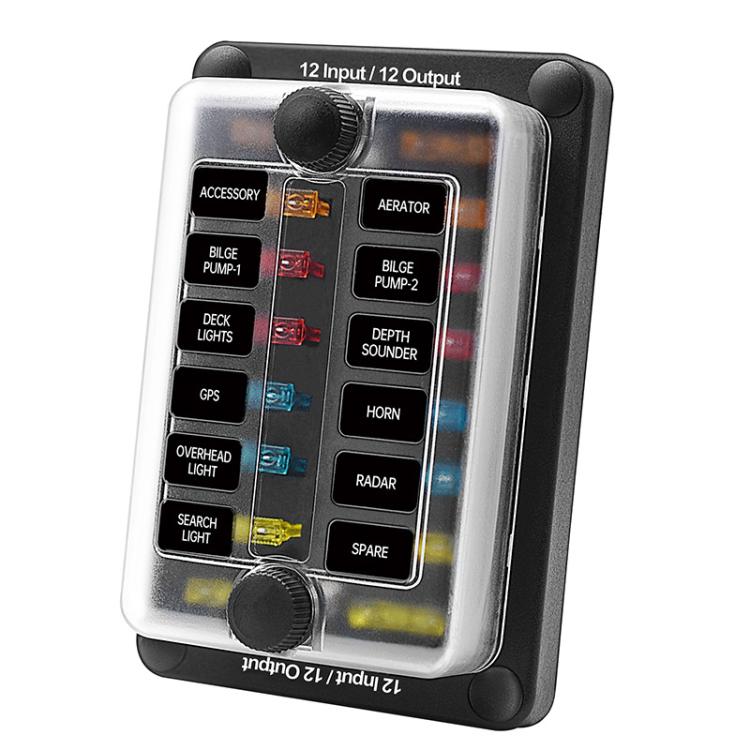 One In And One Out 12-Way Fuse Box LED Indicator With Sticker(ZH-1704B2)