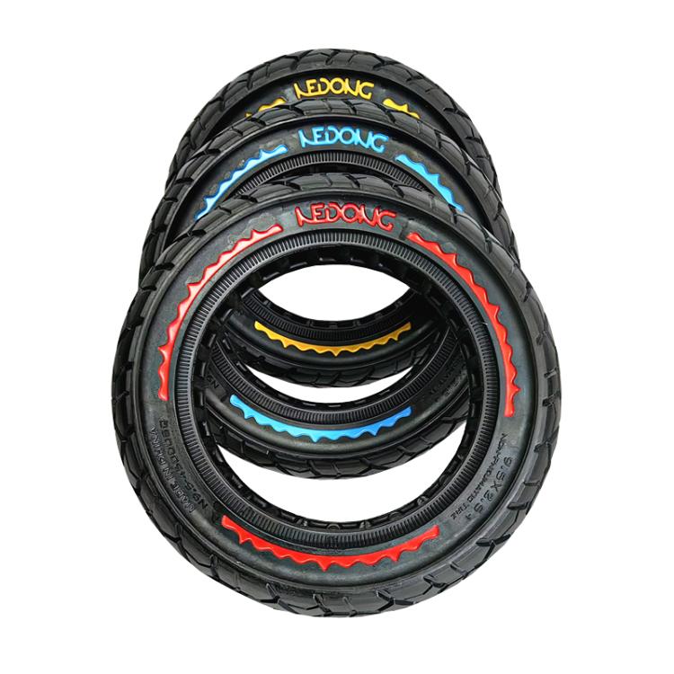 9.5 Inch Electrical Scooter Pneumatic Free Tires 9.5 x 2.50 Off-Road Skeleton Solid Tire, Color: Yellow