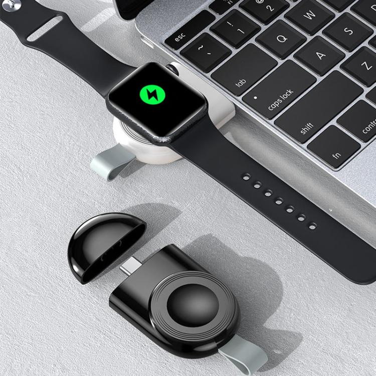 For Apple Watch 1/2/3/4/5/6/7/8/9/10/SE Portable Magnetic Wireless Charger Type-C Smart Wireless Charger(White)