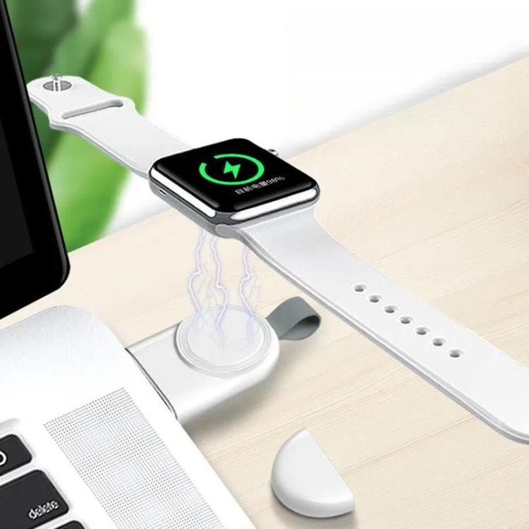 For Apple Watch 1/2/3/4/5/6/7/8/9/10/SE Portable USB Magnetic Wireless Charger(White) - Charger / Holder by PMC Jewellery | Online Shopping South Africa | PMC Jewellery | Buy Now Pay Later Mobicred