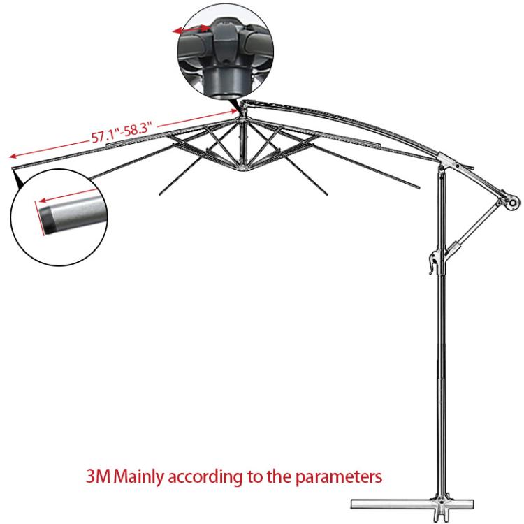 3 Meters 8-Rib Replacement Canopy For Outdoor Patio Umbrella Double Top Waterproof Sunshade Fabric(Beige) - Patio Umbrella by PMC Jewellery | Online Shopping South Africa | PMC Jewellery | Buy Now Pay Later Mobicred