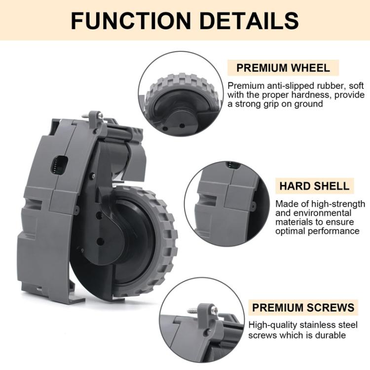 For IRobot Roomba 5/6/7/8/9 Series Walking Wheels Vacuum Cleaner Accessories Left Wheel-Black