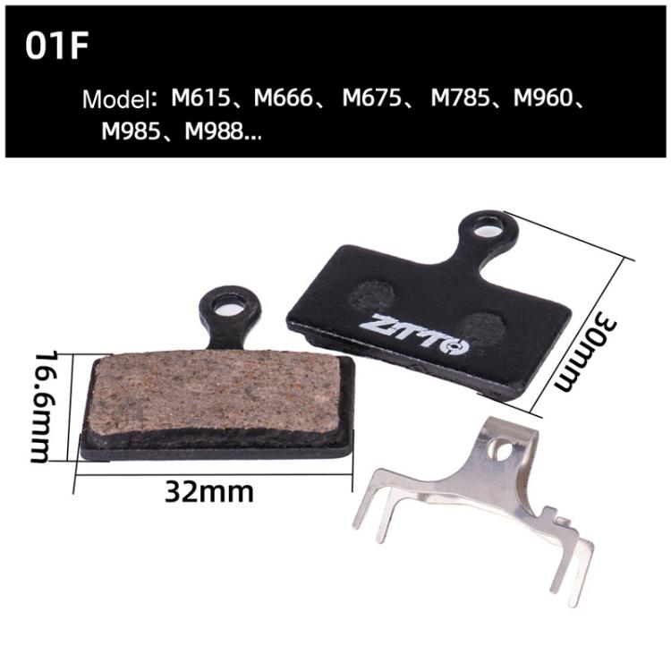 2pairs ZTTO Bicycle Disc Braking Pads Mountain Bike Semi-Metallic Resin Brake Pads, Model: MS-01F