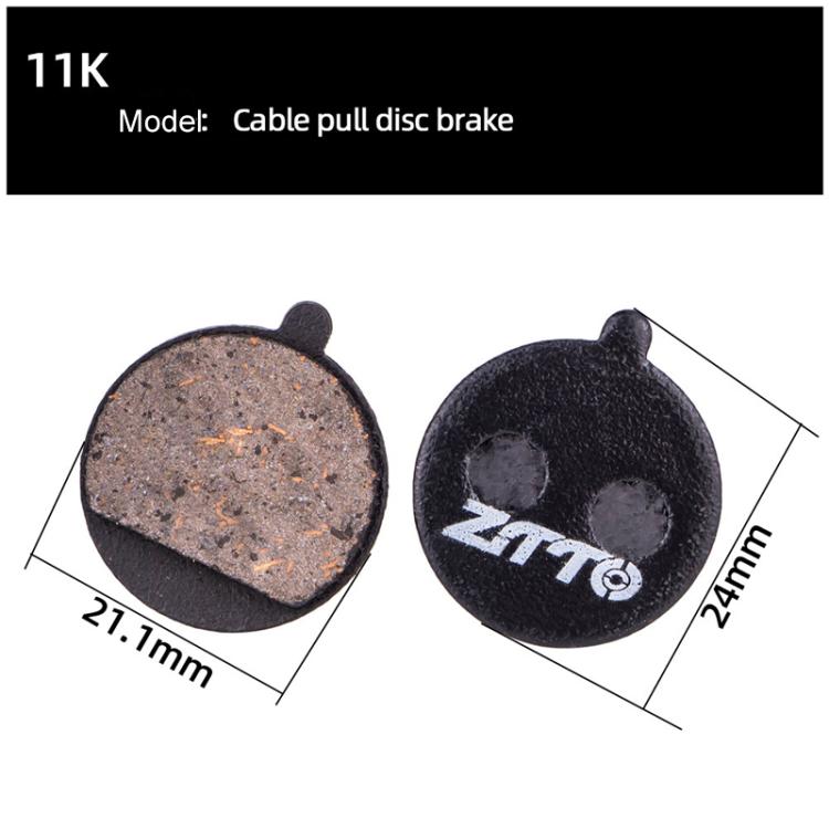 2pairs ZTTO Bicycle Disc Braking Pads Mountain Bike Semi-Metallic Resin Brake Pads, Model: MS-11K