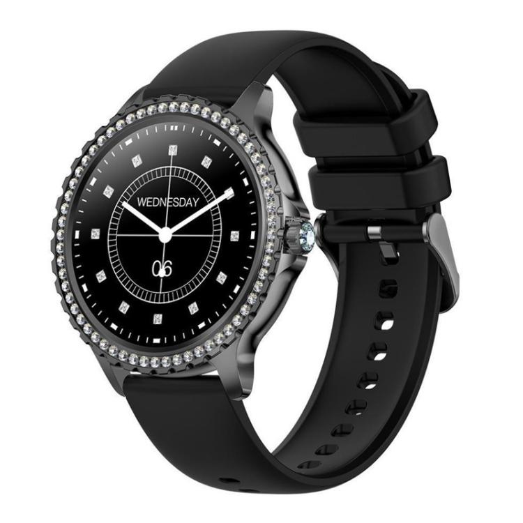 Bluetooth Calling AI Voice Assistant Life Water-resistant Sports Smartwatch, Color: Black Silicone Strap