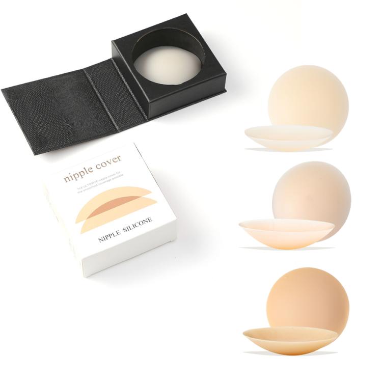 Anti-Bump Ultra-Thin Breathable Silicone Self-Adhesive Invisible Breast Stickers, Size: 8CM Foundation Skin Color(Magnet Box)