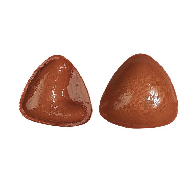 Double-Sided Silicone Thickened Inserts Gather Triangle Breast Pads, Size: S/A(Brown Skin With Orange Box)