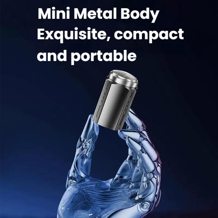 Portable Electric Shaver for Men with LCD Display ��� Travel-Friendly Mini Shaver, USB Type-C Fast Charging, Water-resistant & Washable Design, Style: 6-blade Head Dark Metallic Gray