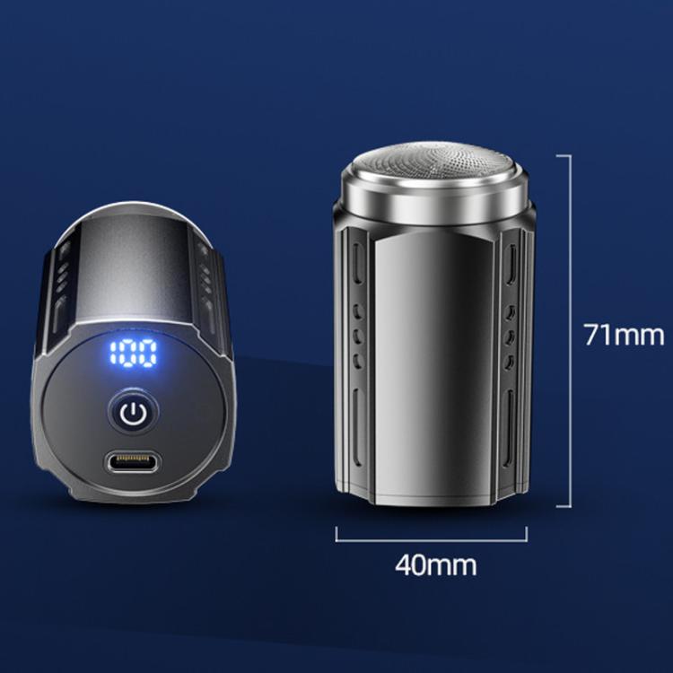 Portable Electric Shaver for Men with LCD Display ��� Travel-Friendly Mini Shaver, USB Type-C Fast Charging, Water-resistant & Washable Design, Style: 6-blade Head Dark Metallic Gray