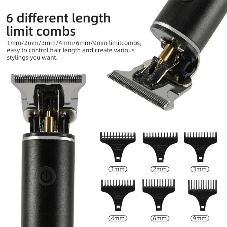 Rechargeable Haircut Kit Hair Clippers For Men - Zero Blade Trimmer For Vintage Oil Head & Bald Head Styles(Black) - free shipping - PMC Jewellery - Order now!