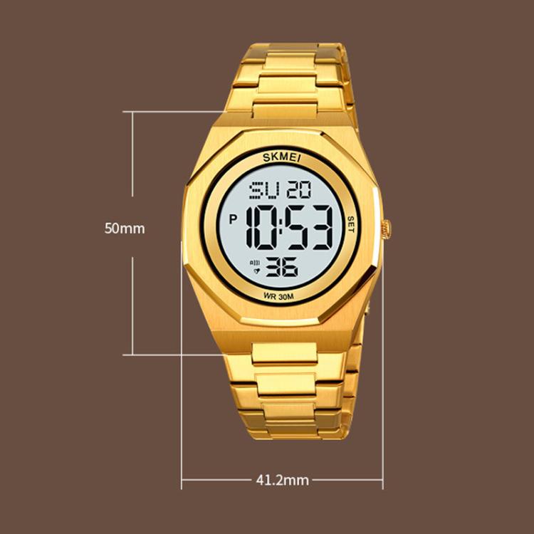 SKMEI 2479 Men Business Casual Multi-Function Chronograph Electronic Watch(Gold)