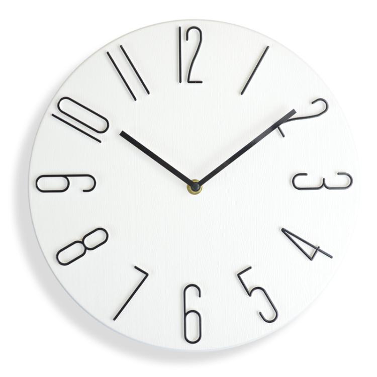 12 Inch Frameless Minimalist Wall Clock Silent Modern Quartz Clock for Living Room, Bedroom, Kitchen, Color: White