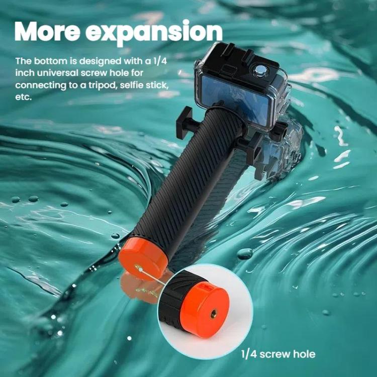 Buoyant Anti-Sink Dive Handle With Dual Cold Shoe Mounts for Action Cameras(Orange) - free shipping - PMC Jewellery - Order now!