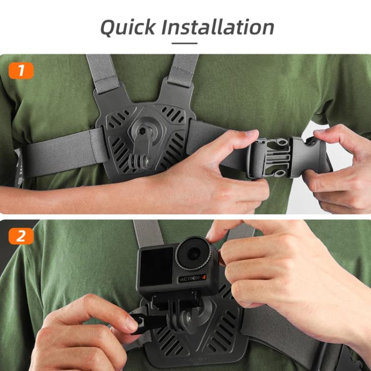 Sunnylife XD742 360 Degree Universal Sports Camera Chest Strap Mount(Gray) - free shipping - PMC Jewellery - Order now!