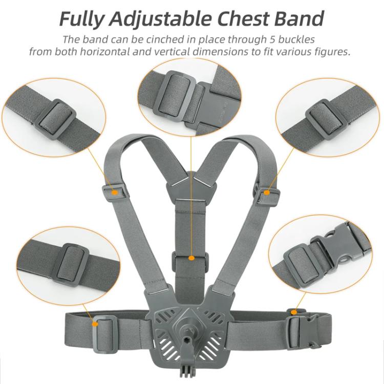 Sunnylife XD742 360 Degree Universal Sports Camera Chest Strap Mount(Gray) - free shipping - PMC Jewellery - Order now!