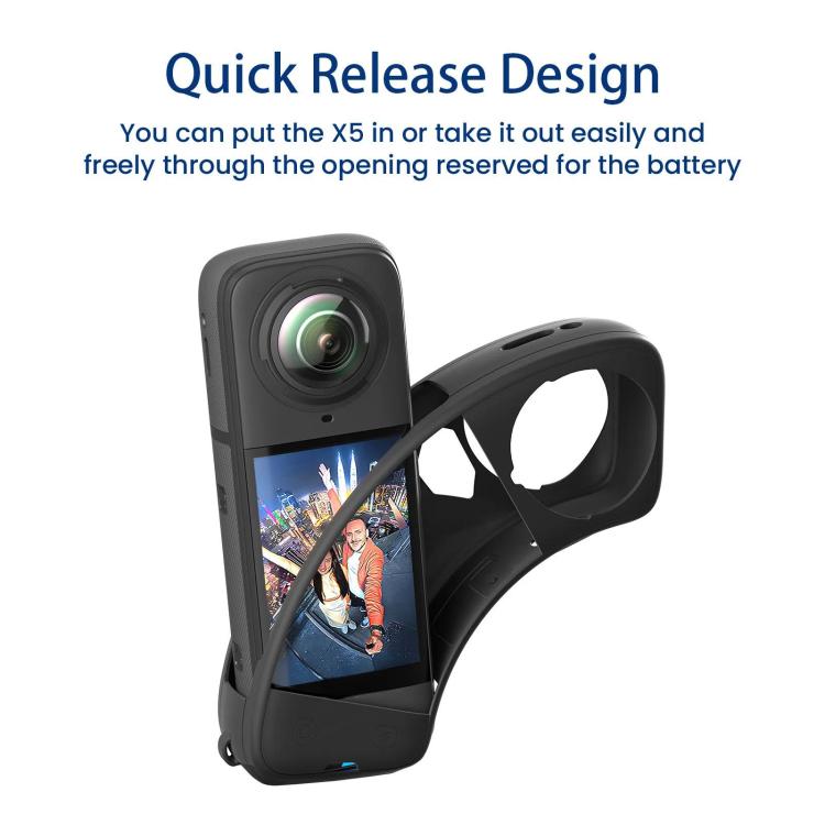 aMagisn Body Case+Lens Cap For Insta360 X5 Action Camera Protective Accessories Black - free shipping - PMC Jewellery - Order now!